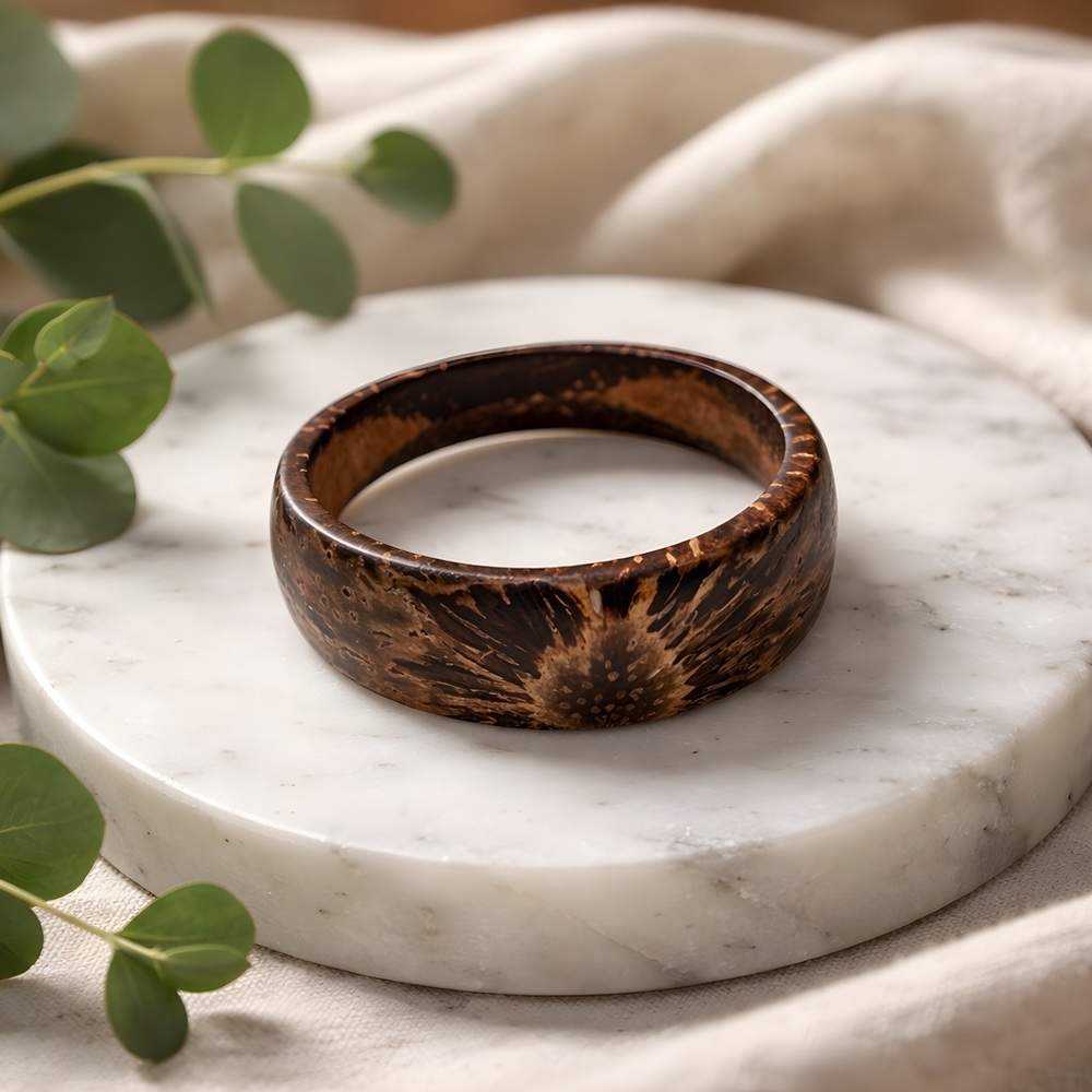 *NEW* Dark/Light Brown Patterned Coconut Ring